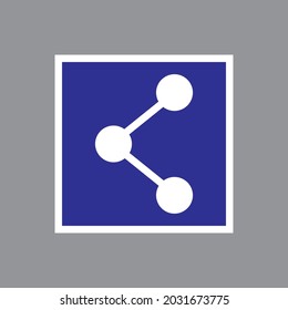 share icon on gray background. Flat design style. EPS 10 vector.