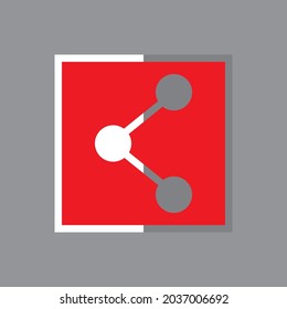 share icon on gray background. Flat design style. EPS 10 vector.
