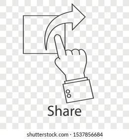 Share icon on transparency background. Creative idea design use for your project. Line vector illustration  for presentation, mobile app, web page.