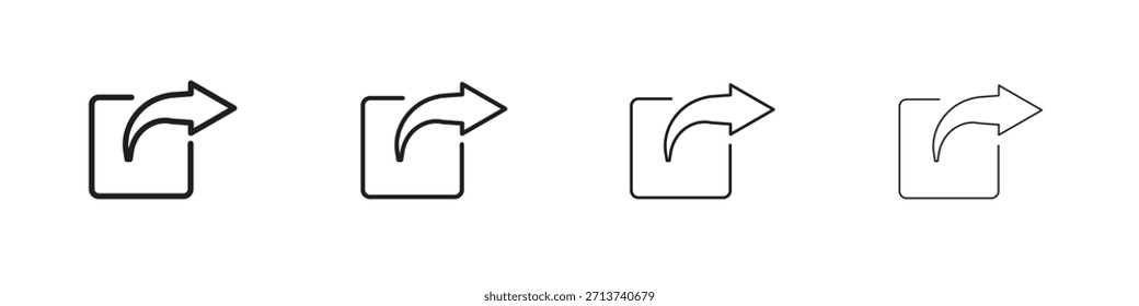 Símbolo de contorno de icono de Compartir. Colección de trazo editable.