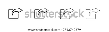 Share icon outline symbol. Editable Stroke collection.