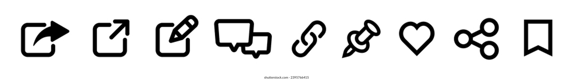 Share icon ,pin,chat,connected set icon.Web icons.Vecror
