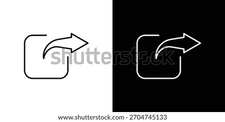 Share icon pixel perfect. Outline symbol. Simple linear drawing.