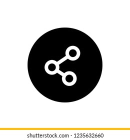 Share icon, publish symbol. Simple, flat design, Solid/glyph icons style for business, social media, web and mobile app navigation (UI and UX).