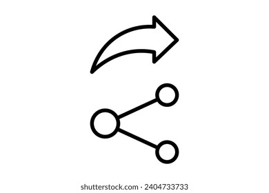 share icon. icon related to basic web and UI. suitable for web site, app, user interfaces, printable etc. line icon style. simple vector design editable