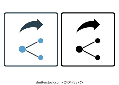 share icon. icon related to basic web and UI. suitable for web site, app, user interfaces, printable etc. solid icon style. simple vector design editable