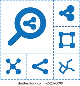 Share icon. set of 6 share filled icons such as