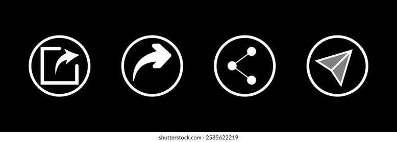 share icon set. Share arrow, link, connection icon.