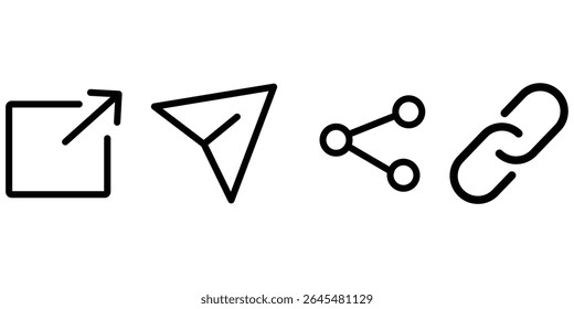 share icon set. Share arrow, link, connection icon vector illustration symbol.