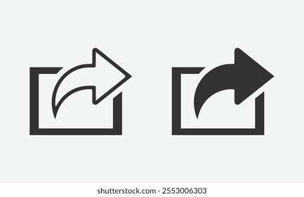 Share icon set. Arrow symbol, Reply send forward icons button. Send message icon. Upload icon. Connection symbol, network sharing icon
