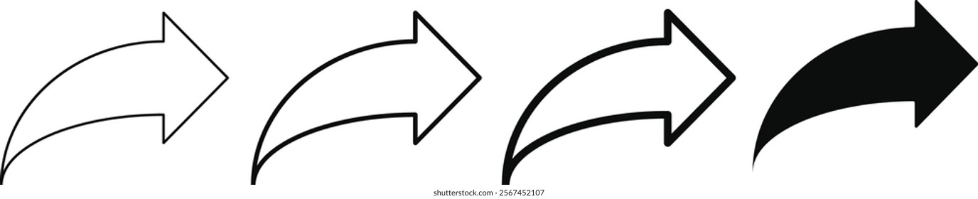 Share icon set. Share arrow symbol. Share line style icons