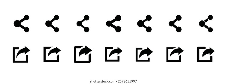 Share icon set. Arrow symbol, Reply send forward icons button.