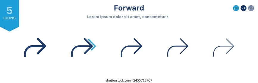 share icon set. Share arrow vector icon - send message icon, message sent symbol , export, reply, send, forward icons button	
