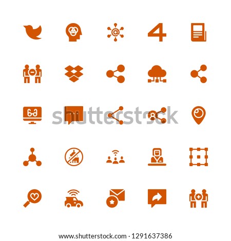 share icon set. Collection of 25 filled share icons included Communication, Share, Favorite, Connection, Favorites, Allocation, Commentator, Ngo, Periscope, Comment, Reading mode