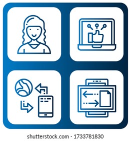share icon set. Collection of Marketing director, Social network, Communication, Connection icons