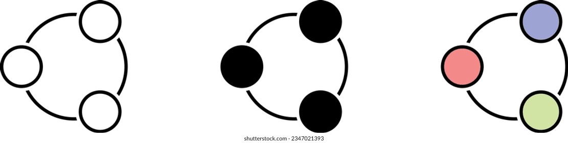 Compartir colección de conjunto de iconos. Ilustración vectorial
