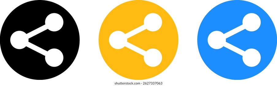 Icono de compartir conjunto. iconos de conexión. signo de uso compartido de red. interfaz de usuario de redes sociales. Símbolo Enviar datos
