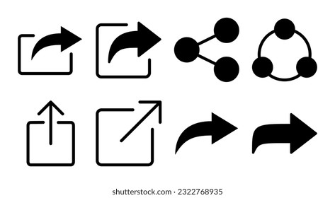 Share icon set illustration. Sharing sign and symbol