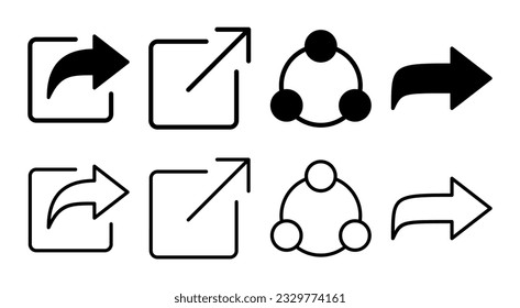 Share icon set illustration. Sharing sign and symbol