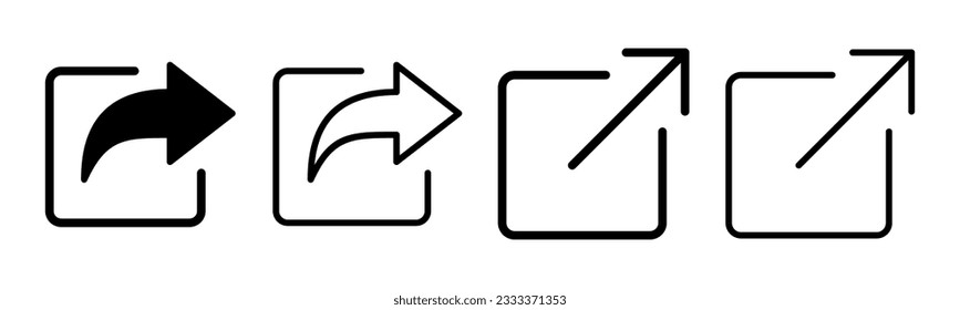 Icon-Set-Illustration teilen Freigabezeichen und -zeichen