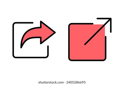 Ilustración del conjunto de iconos de Share. Símbolo y signo de uso compartido