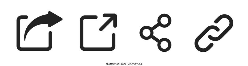 Juego de iconos de Share. Conexión de enlace