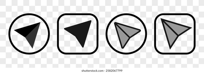 Share icon. Icon set of link. Link, share link, external link black vector icon set. Isolated symbols on transparent background. Redirecting links button. Eps 10.