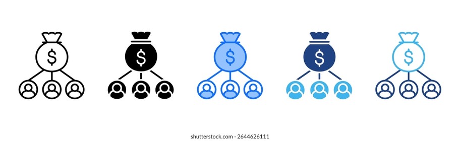 Share icon set multiple style collection
