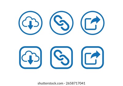 conjunto de ícones de compartilhamento, ícone Enviar mensagem, seta de compartilhamento, ilustração de vetor. EPS 10.