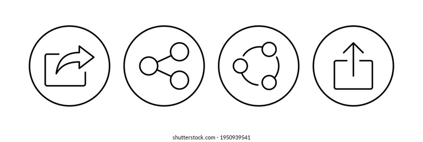 Juego de iconos de Share. Icono de vector compartido