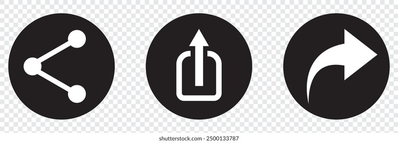 Share icon set. Sharing vector icon. share arrow icon reply send forward icons button. Like, comment, share and save icons. Social media flat icon. Vector EPS 10.