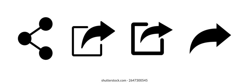 Conjunto de ícones de compartilhamento. Ícone de vetor de compartilhamento