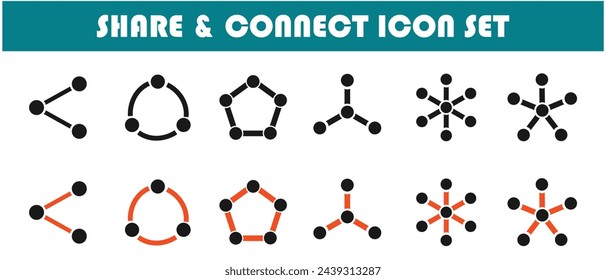 share icon set, simple design for graphic needs, eps 10.