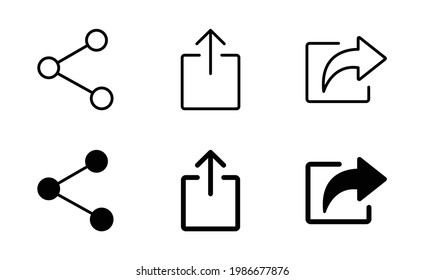 Juego de iconos de Share, vector de símbolo de Share