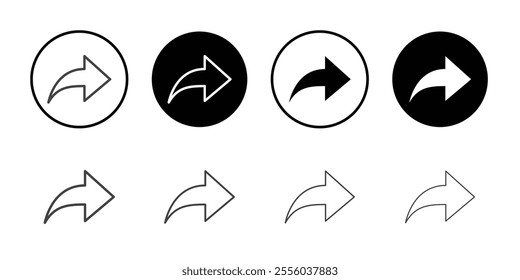 share icon set Thin outline art symbol