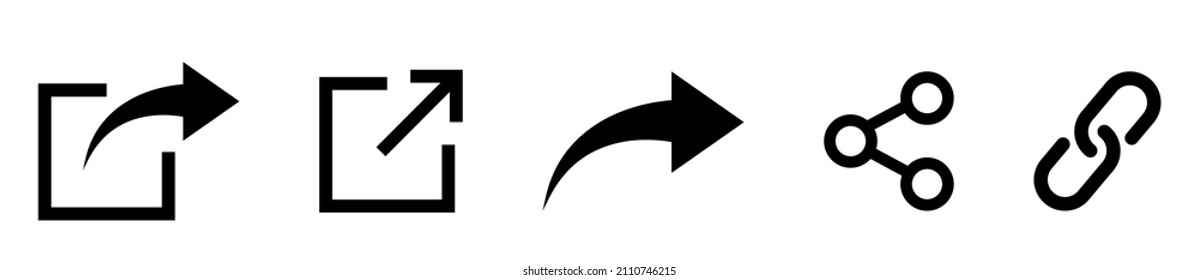 Share icon set. Vector icons isolated on white background
