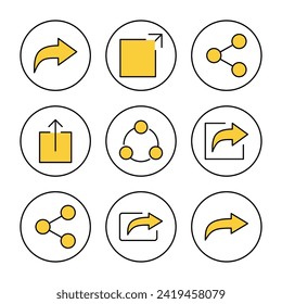 Share icon set vector. Sharing sign and symbol