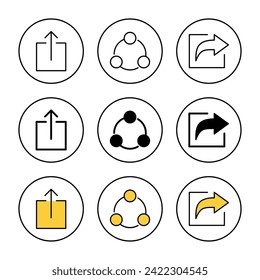 Share icon set vector. Sharing sign and symbol