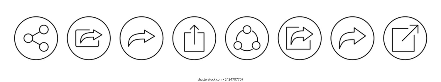 Share icon set vector. Sharing sign and symbol