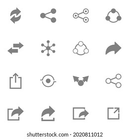 símbolo de signo de vector conjunto de iconos compartidos