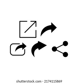 Share Icon Set Vector Symbol Design Illustration