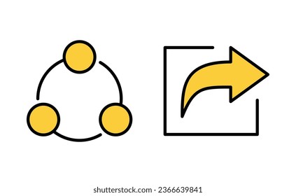 Share icon set for web and mobile app. Sharing sign and symbol
