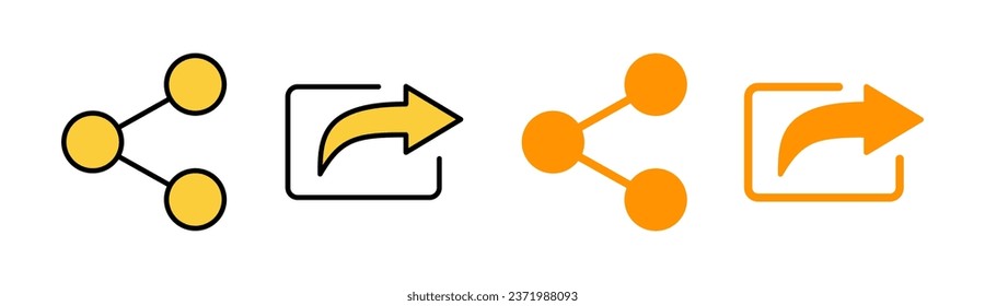 Share icon set for web and mobile app. Sharing sign and symbol