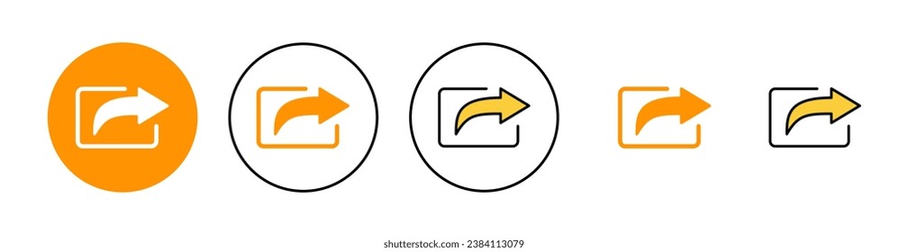 Compartir conjunto de iconos para aplicaciones web y móviles. Símbolo y signo de uso compartido