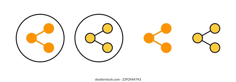 Compartir conjunto de iconos para aplicaciones web y móviles. Símbolo y signo de uso compartido