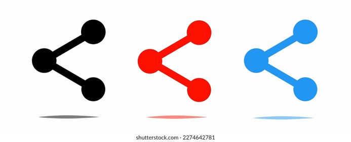 Share icon with shadow. Vector illustration.