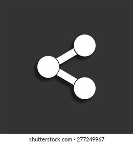 Share icon with shadow - vector illustration
