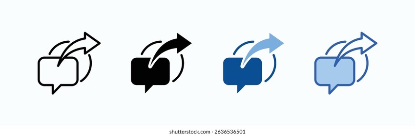 Share Icon Sheet Multiple Style Collection Isolated Vector