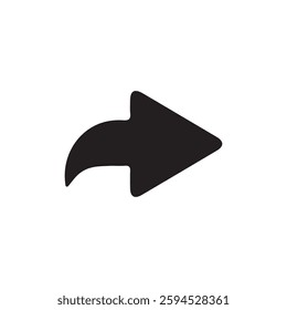 Share icon. Simple black share arrow icon isolated on white background. Eps 10
