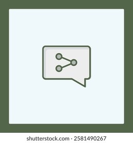 Share Icon in Speech Bubble: Digital Communication Graphic